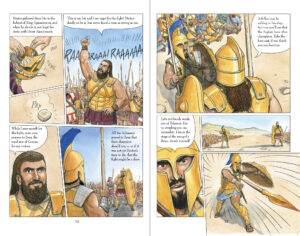 Iliad page spread showing the beginning of the duel between Ajax and Hector